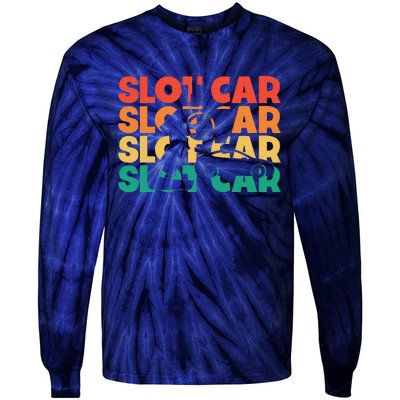 Slot Car Retro Text Rc Car Mini Car Slot Car Slotcar Tie-Dye Long Sleeve Shirt