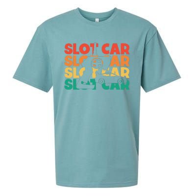 Slot Car Retro Text Rc Car Mini Car Slot Car Slotcar Sueded Cloud Jersey T-Shirt