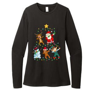 Santa Claus Reindeer Snowman Elf Dabbing Xmas Christmas Womens CVC Long Sleeve Shirt