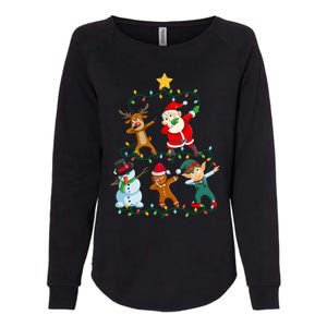 Santa Claus Reindeer Snowman Elf Dabbing Xmas Christmas Womens California Wash Sweatshirt