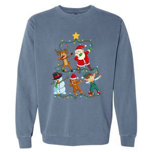 Santa Claus Reindeer Snowman Elf Dabbing Xmas Christmas Garment-Dyed Sweatshirt