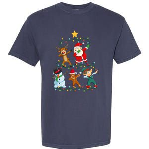 Santa Claus Reindeer Snowman Elf Dabbing Xmas Christmas Garment-Dyed Heavyweight T-Shirt