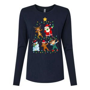 Santa Claus Reindeer Snowman Elf Dabbing Xmas Christmas Womens Cotton Relaxed Long Sleeve T-Shirt