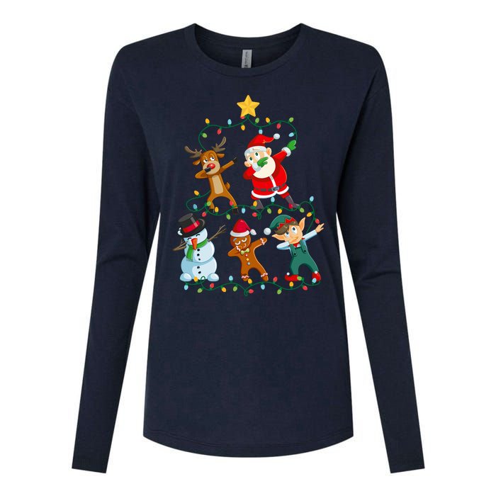 Santa Claus Reindeer Snowman Elf Dabbing Xmas Christmas Womens Cotton Relaxed Long Sleeve T-Shirt