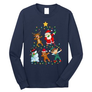 Santa Claus Reindeer Snowman Elf Dabbing Xmas Christmas Long Sleeve Shirt