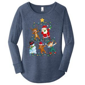 Santa Claus Reindeer Snowman Elf Dabbing Xmas Christmas Women's Perfect Tri Tunic Long Sleeve Shirt