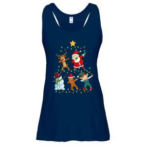 Santa Claus Reindeer Snowman Elf Dabbing Xmas Christmas Ladies Essential Flowy Tank