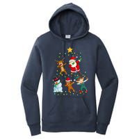 Santa Claus Reindeer Snowman Elf Dabbing Xmas Christmas Women's Pullover Hoodie