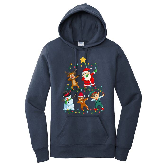 Santa Claus Reindeer Snowman Elf Dabbing Xmas Christmas Women's Pullover Hoodie