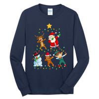 Santa Claus Reindeer Snowman Elf Dabbing Xmas Christmas Tall Long Sleeve T-Shirt