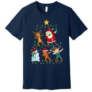 Santa Claus Reindeer Snowman Elf Dabbing Xmas Christmas Premium T-Shirt