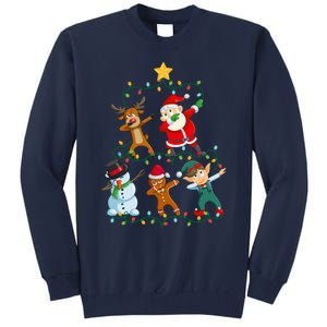 Santa Claus Reindeer Snowman Elf Dabbing Xmas Christmas Tall Sweatshirt