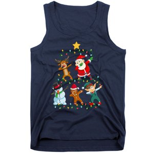 Santa Claus Reindeer Snowman Elf Dabbing Xmas Christmas Tank Top