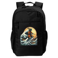 Samurai Cat Riding Shark Epic Wave Cat Lovers Costume Backpack