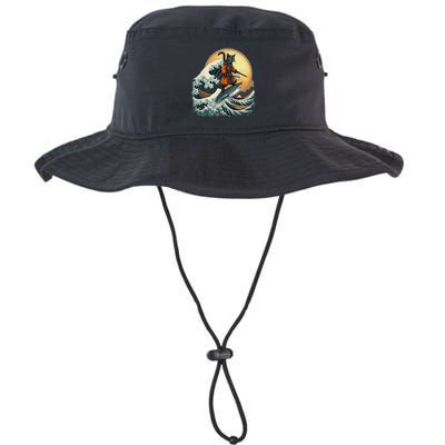Samurai Cat Riding Shark Epic Wave Cat Lovers Costume Bucket Hat