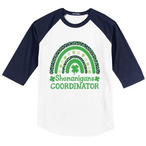 Shenanigans Coordinator Rainbow St Patricks Day Teacher Gift Baseball Sleeve Shirt