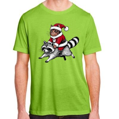 Santa Cat Raccoon Funny Christmas Animal Lover Adult ChromaSoft Performance T-Shirt