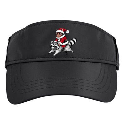 Santa Cat Raccoon Funny Christmas Animal Lover Adult Drive Performance Visor
