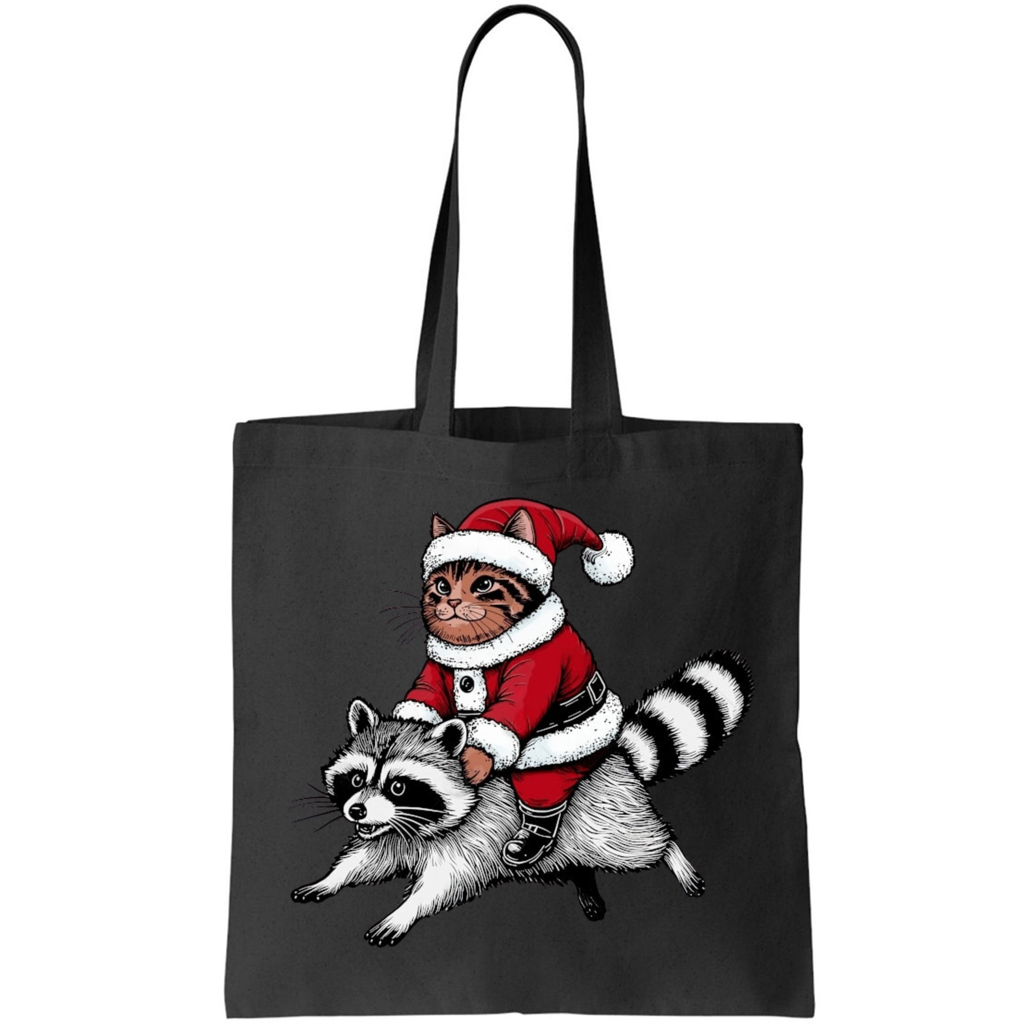 Santa Cat Raccoon Funny Christmas Animal Lover Bag
