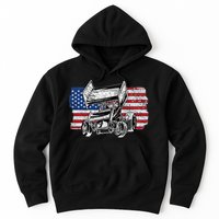 Sprint Car Racing Usa Flag Gift Hoodie