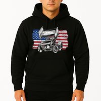 Sprint Car Racing Usa Flag Gift Hoodie