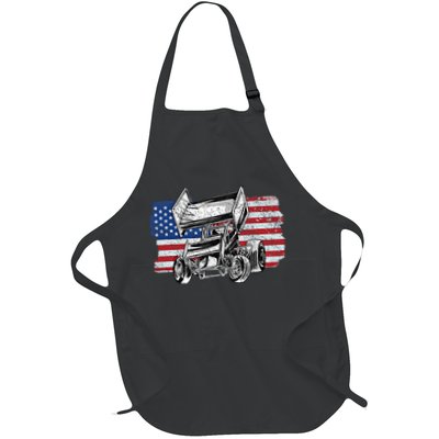 Sprint Car Racing Usa Flag Gift Apron