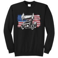 Sprint Car Racing Usa Flag Gift Sweatshirt