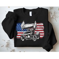 Sprint Car Racing Usa Flag Gift Sweatshirt