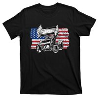 Sprint Car Racing Usa Flag Gift T-Shirt