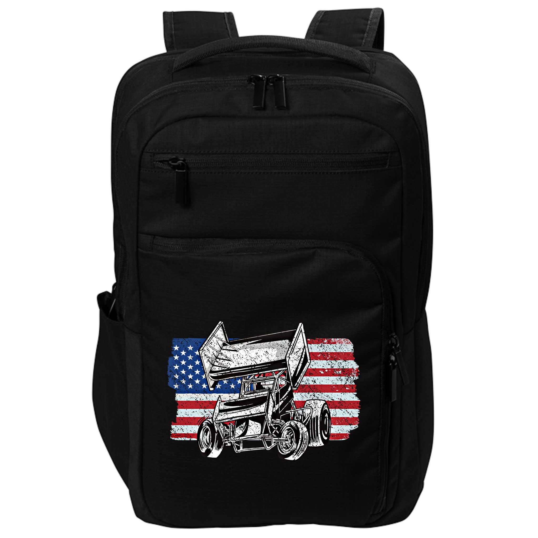 Sprint Car Racing Usa Flag Gift Impact Tech Backpack