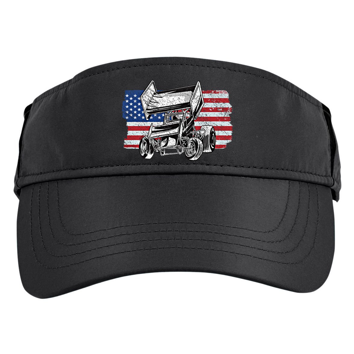Sprint Car Racing Usa Flag Gift Adult Drive Performance Visor