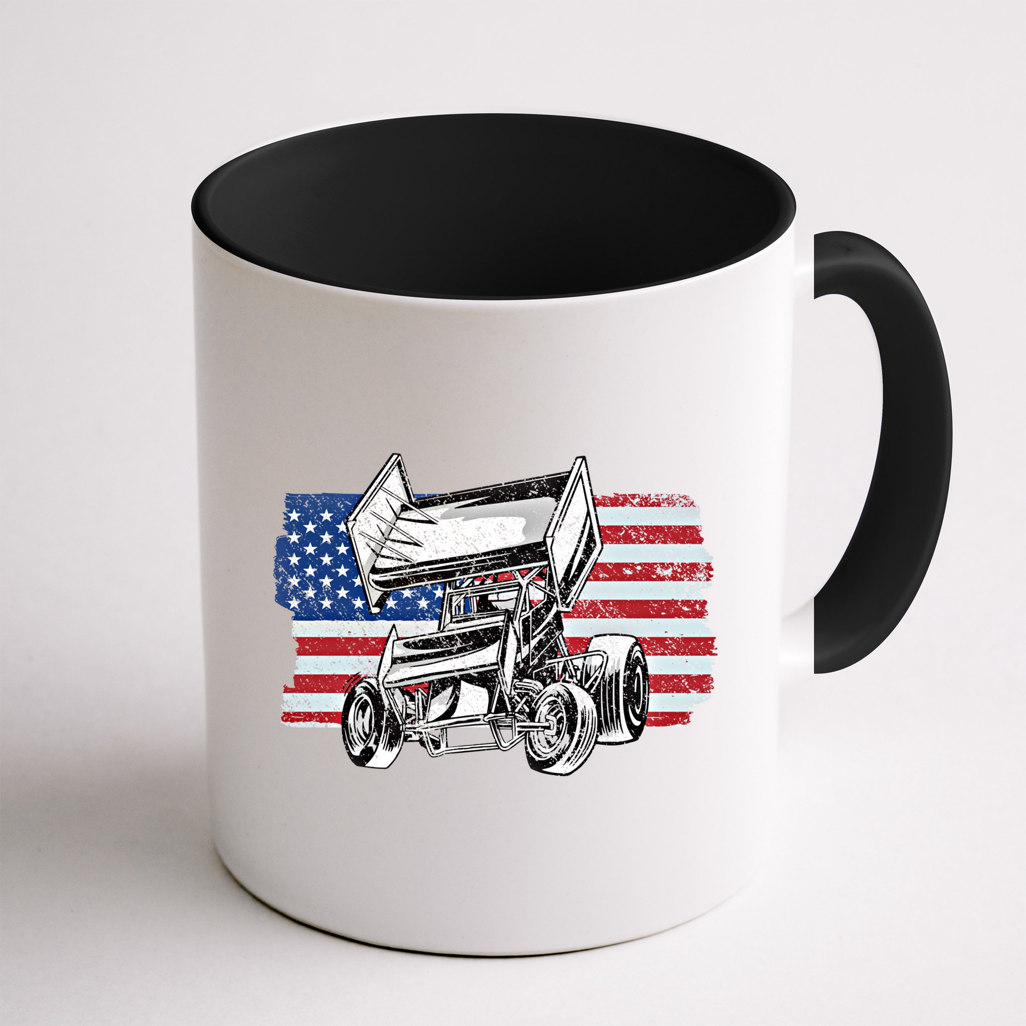 Sprint Car Racing Usa Flag Gift Mug
