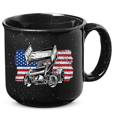 Sprint Car Racing Usa Flag Gift 15oz Campfire Ceramic Mug