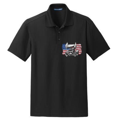 Sprint Car Racing Usa Flag Gift Dry Zone Grid Polo