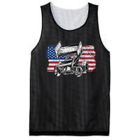 Sprint Car Racing Usa Flag Gift Mesh Reversible Basketball Jersey Tank