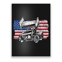 Sprint Car Racing Usa Flag Gift Poster