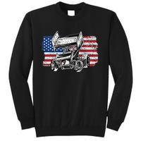 Sprint Car Racing Usa Flag Gift Tall Sweatshirt