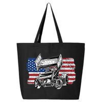 Sprint Car Racing Usa Flag Gift 25L Jumbo Tote