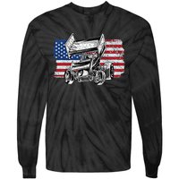 Sprint Car Racing Usa Flag Gift Tie-Dye Long Sleeve Shirt