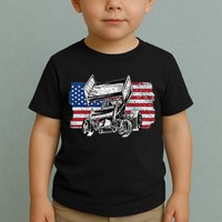Sprint Car Racing Usa Flag Gift Toddler T-Shirt