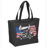 Sprint Car Racing Usa Flag Gift Zip Tote Bag