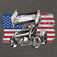 Sprint Car Racing Usa Flag Gift Cotton Canvas Backpack