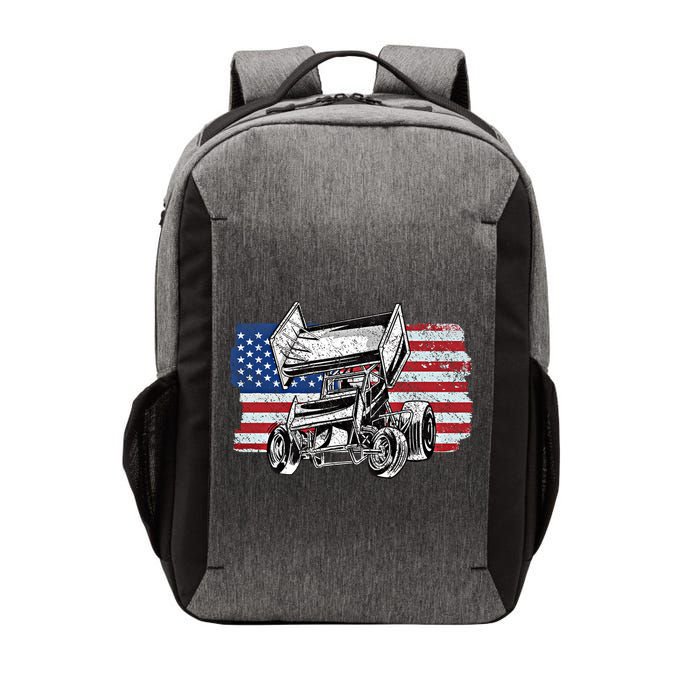 Sprint Car Racing Usa Flag Gift Vector Backpack