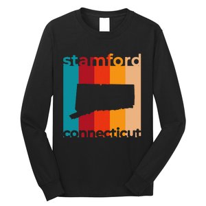 Stamford Connecticut Retro Cutout Ct Souvenir Long Sleeve Shirt