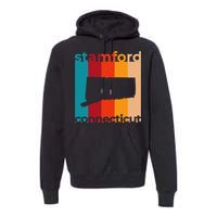 Stamford Connecticut Retro Cutout Ct Souvenir Premium Hoodie