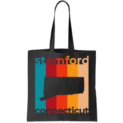 Stamford Connecticut Retro Cutout Ct Souvenir Tote Bag