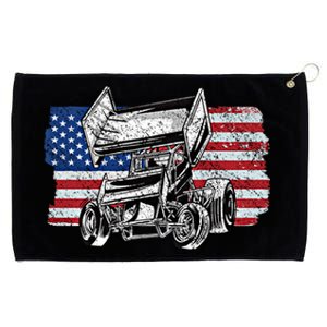 Sprint Car Racing Usa Flag Meaningful Gift Grommeted Golf Towel