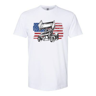 Sprint Car Racing Usa Flag Meaningful Gift Softstyle CVC T-Shirt