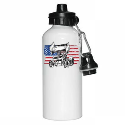 Sprint Car Racing Usa Flag Meaningful Gift Aluminum Water Bottle 