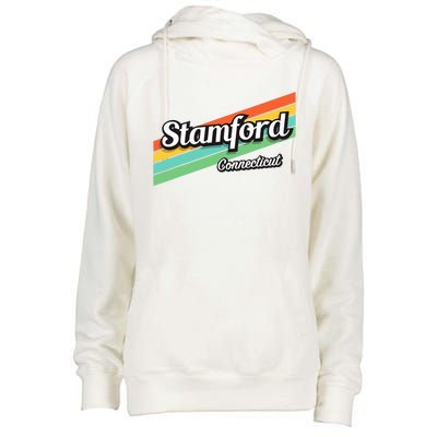 Stamford Connecticut Retro Womens Funnel Neck Pullover Hood